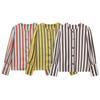 Elegant Women's Long Sleeve Striped Doll Collar Shirt
