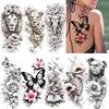 1 Sheet Leopard Flower Dog Elephant Butterfly Temporary Tattoos For Women Girl Sexy Waterproof Tattoo Sticker Lion Tortoise Back