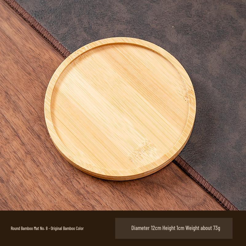 Round Bamboo Anti-Slip Mat & Tray for Indoor Plants, Coasters, and Decor