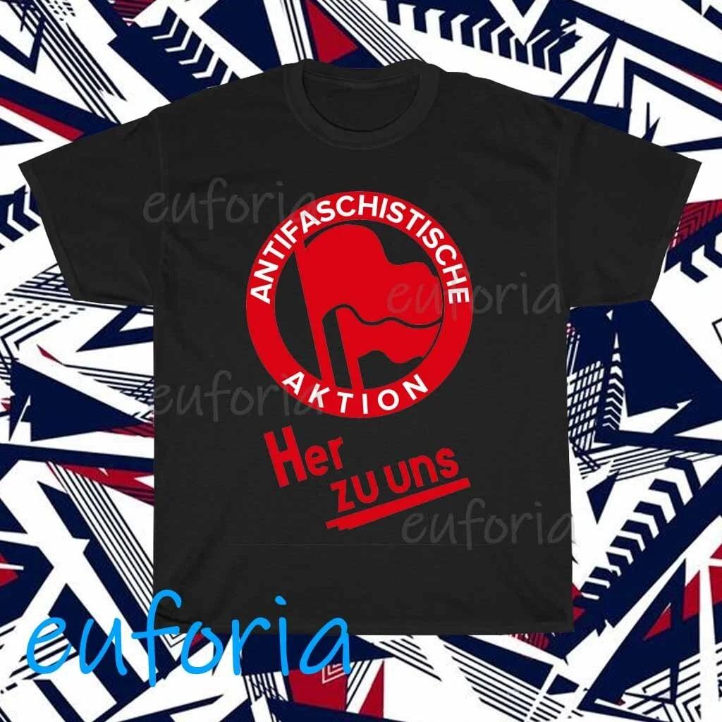 AntiFachist Action Flag Logo T-Shirt Funny Size S to 5XL XXL