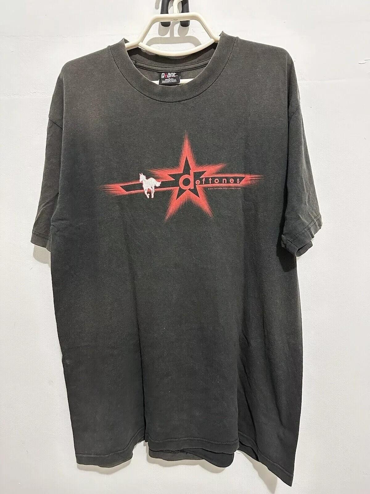 Винтажная черная унисекс футболка Deftones White Pony Rock Tour S-5XL L