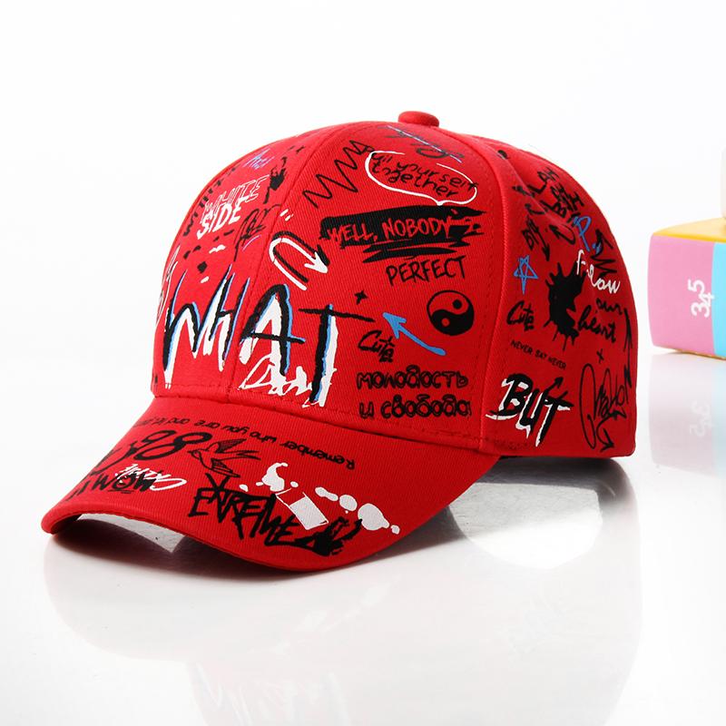 Fashion cotton Graffiti boy girl Baseball caps Children Printed snapback hat Kids Popular hip hop hat Cap hot sell