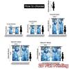 2pcs  Curtains Blue Christmas Ornaments Snow (2) Popular Creative Curtains Fabric Curtains Thermal Insulation   and Room Darkening
