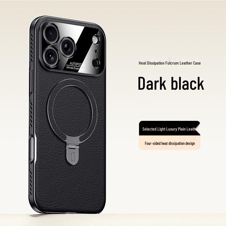 

Шкіряний чохол Apple 17 Pro Max зі підставкою, системою розсіювання тепла, магнітною застібкою та захистом камери. 14Pro