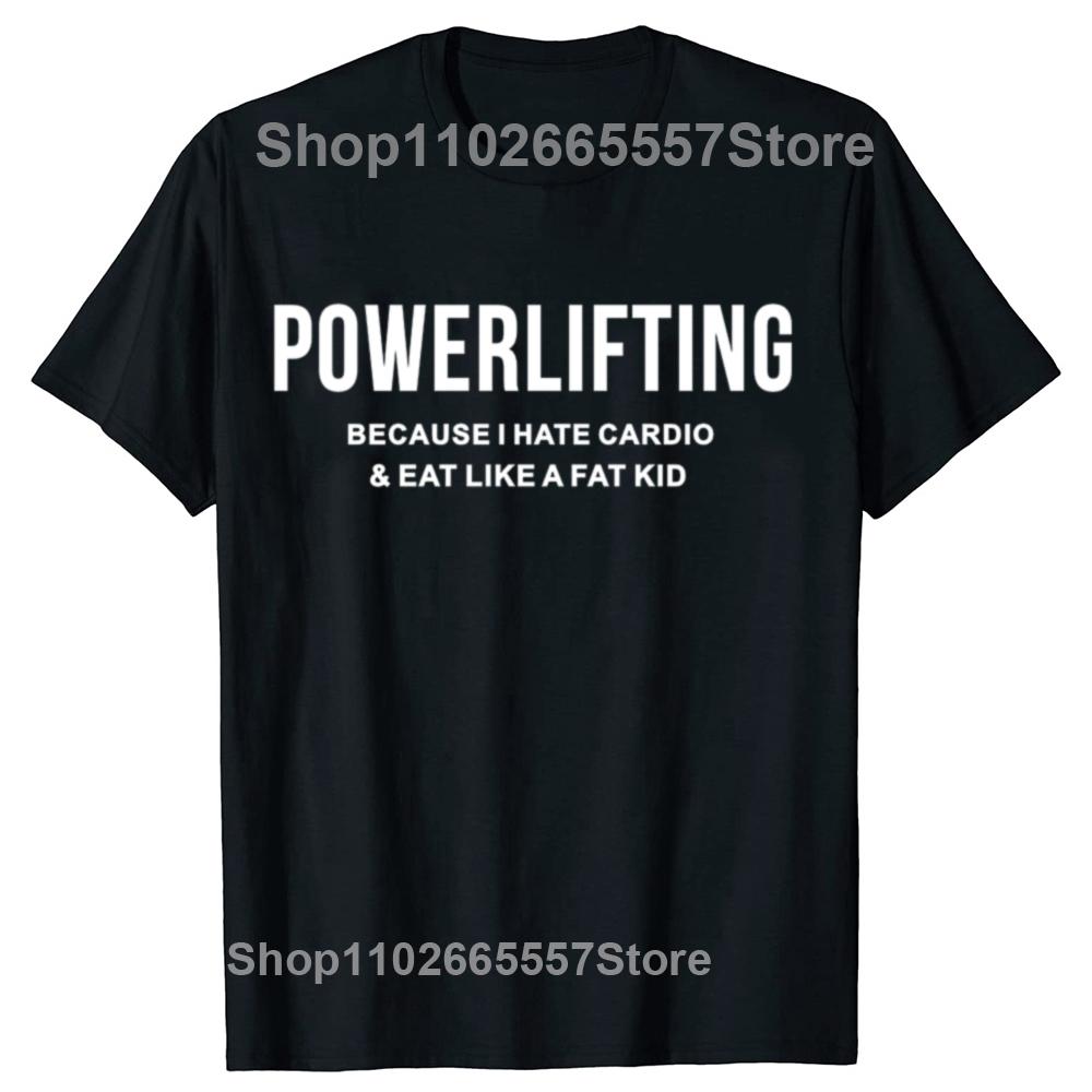 New Funny Powerlifting Graphic Print Tops Men Casual Oversized T-shirt Summer Hip Hop Fashion Short Sleeve Crewneck T Shirts