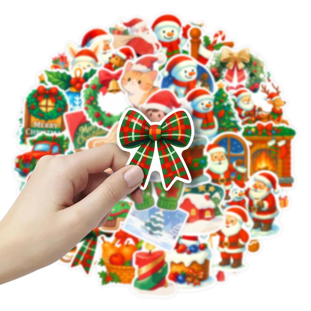 50 Christmas Sticker Sheets for DIY Decoration: Perfect for Notebooks, Luggage, Journals, and Festival Activities