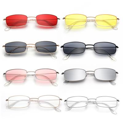 Retro Small Oval Sunglasses Womenbrand Design Shades Classic Candy Color Metal Rectangular Sun Glasses Korea Fashion Eyewear