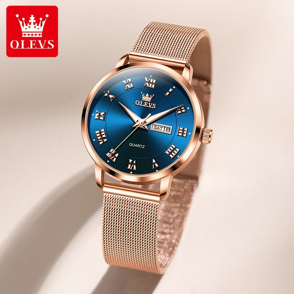 OLEVS Brand Dual Calendar Night Light Waterproof Men's Watch Business Leisure Couple Watch 2920