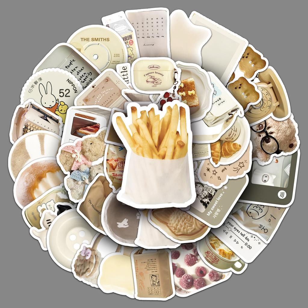 50 Oat Latte Ins Style Graffiti Stickers Korean Small Fresh Dessert Decorative Water Cup Mobile Phone Case DIY Stickers