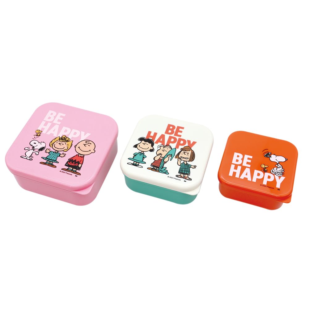 

Onishi Ken PEANUTS Shield Lunch Box Set BE HAPPY 3P SLL-1511