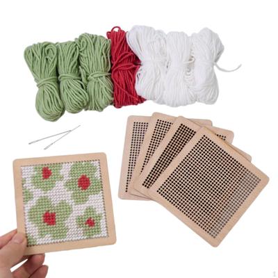 Set Sottobicchieri Fai da Te Creazione Sottobicchieri Pratico Cuscino per Tazza Tessuto a Mano per Principianti Bambini