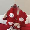 Wedding Double Happiness Plush Pillow Dolls - Pair for Newlywed Gift & Room Decoration