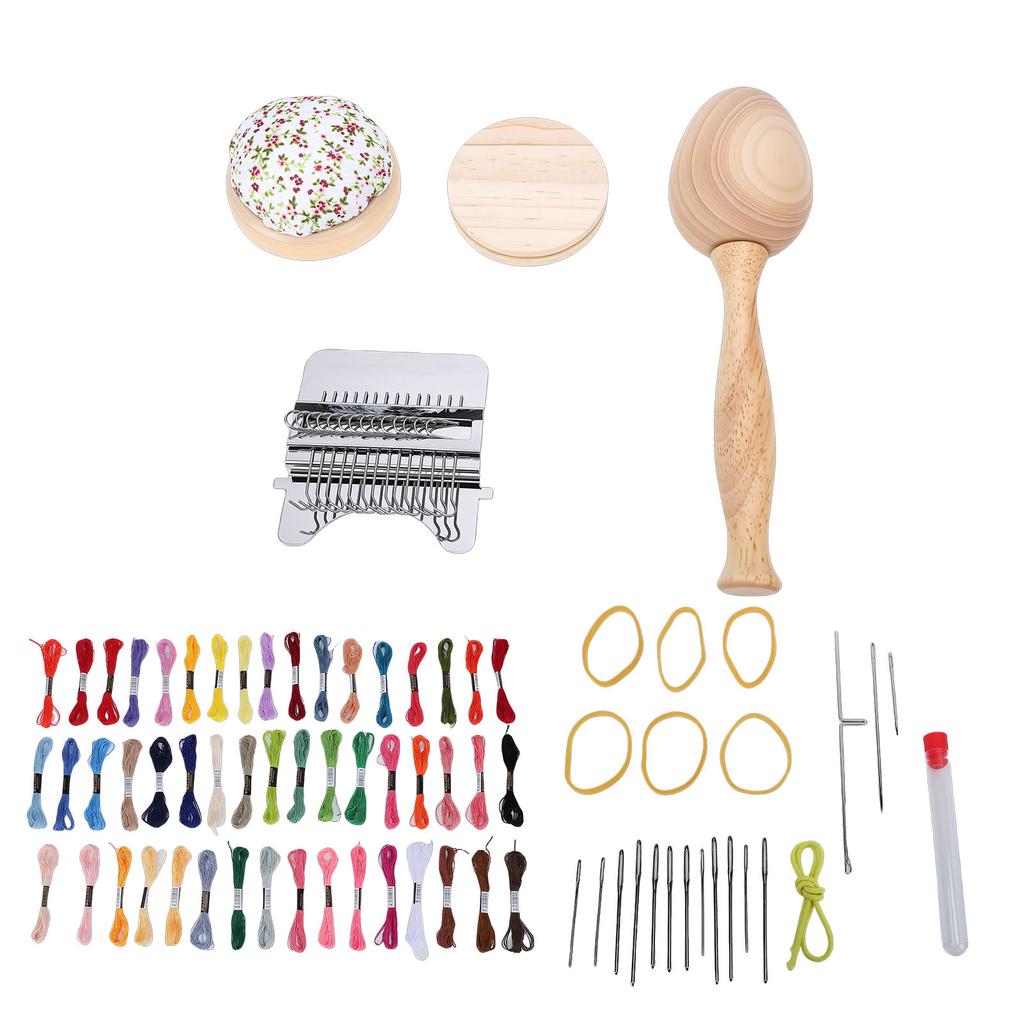 Mini Darning Tool Kit DIY Weaving Repair Tool Knit Patch Set with 50 Threads for Mending Socks Jeans Sweaters
