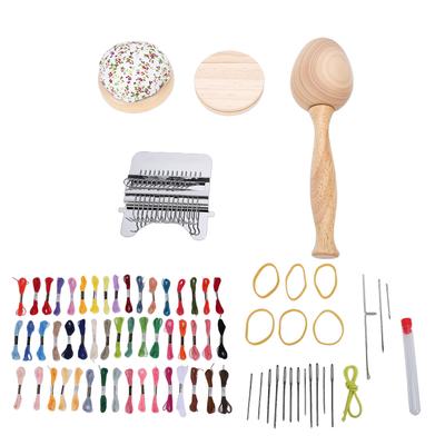 Mini Darning Tool Kit DIY Weaving Repair Tool Knit Patch Set with 50 Threads for Mending Socks Jeans Sweaters