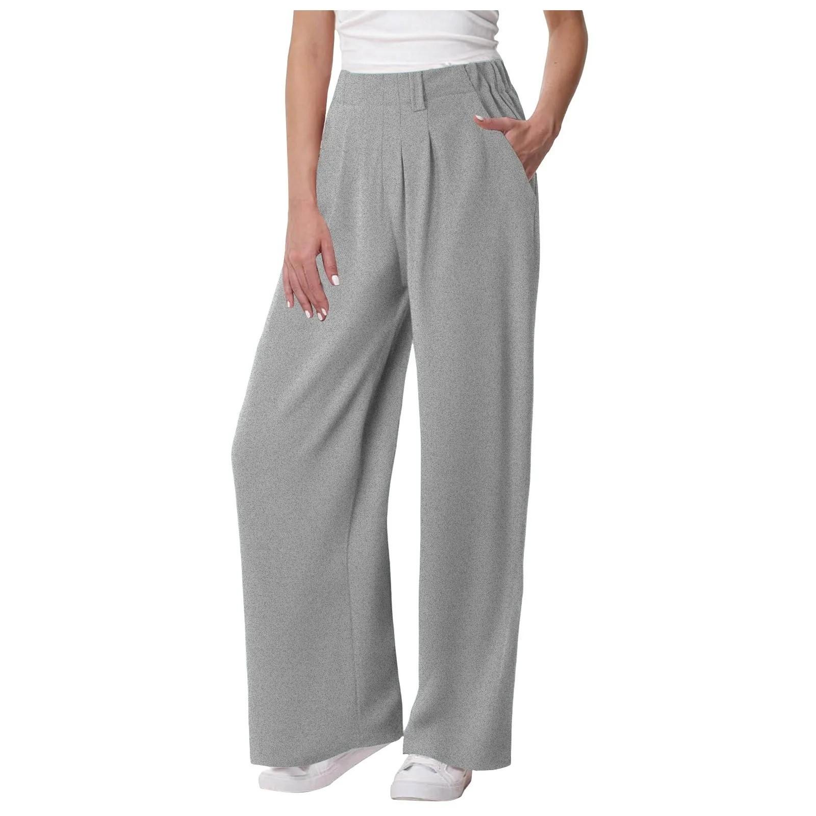 

Women s Fashion Solid Color Casual Pants L чорний