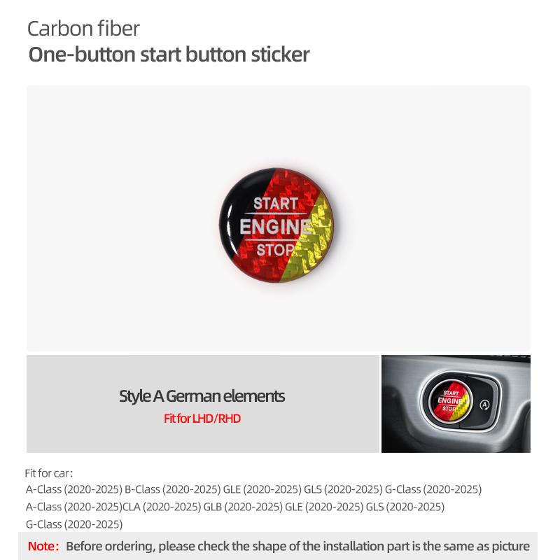 

Engine Start Stop Button Sticker For Mercedes Benz C A B G S Class GLE GLS GLB CLA GLC Carbon Fiber Car Interior Accessories
