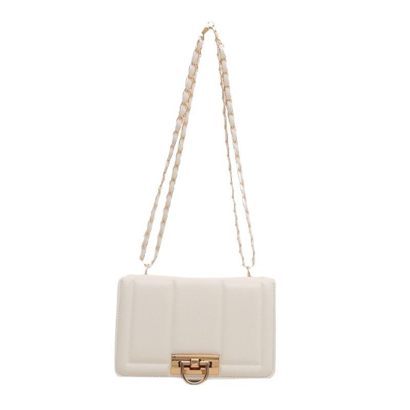 Retro 2025 spring new lock trend line women's trend chain crossbody shoulder small square bag small fragrance style