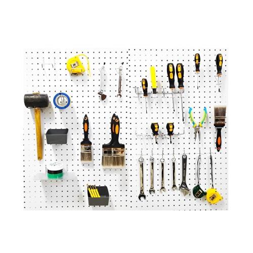 DIFEIUKI Punching Board Hooks, Set of 50, Perforated Board Hooks, Hardware for Perforated Boards, Increased Storage Capacity, Secures and Fastens, Pro