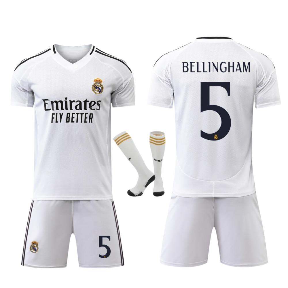 Real Madrid Bellingham Kids Football Jersey Set White
