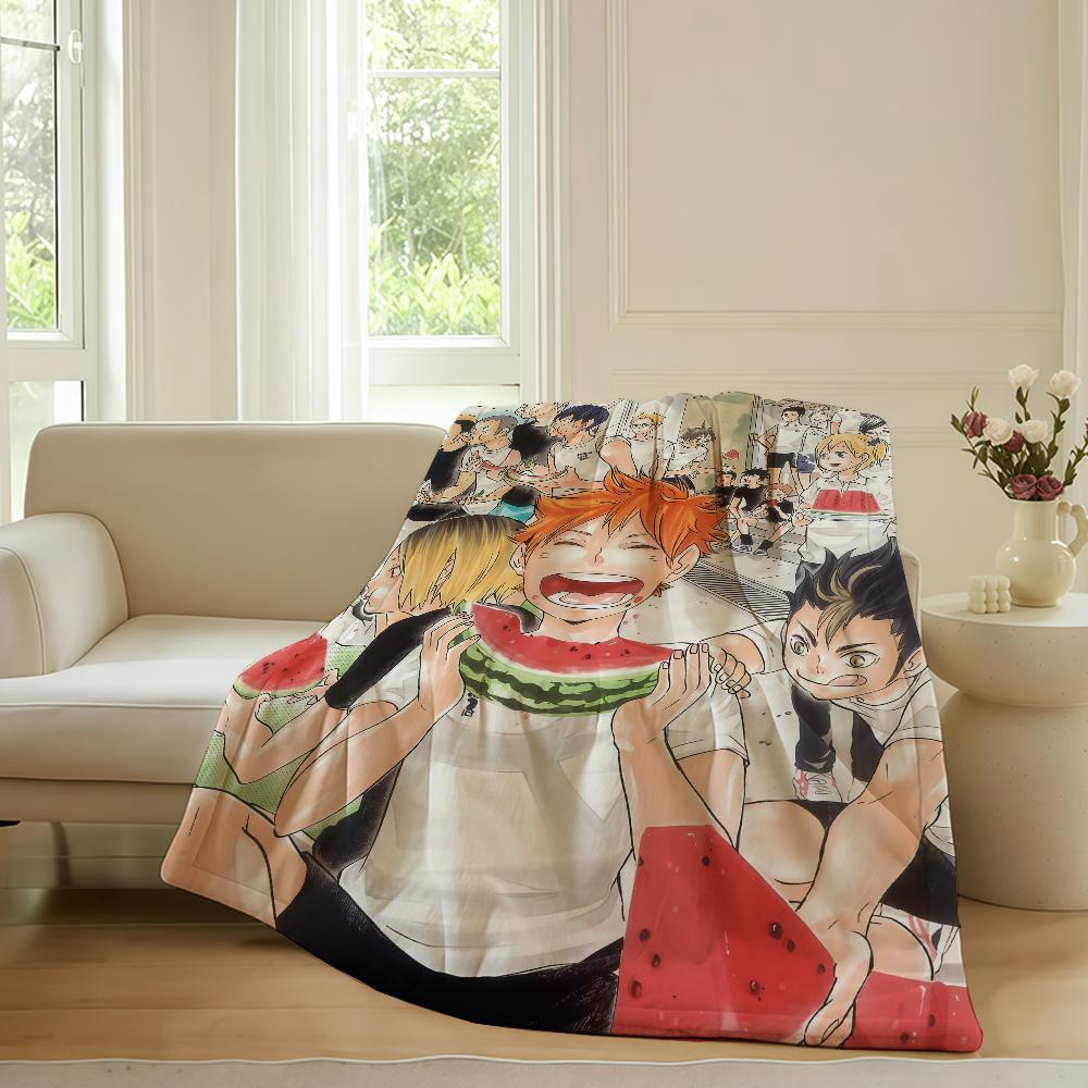 Volleyball Anime H Haikyu!! Blanket For Sofa Office Bed Plane Travel Sleep Read Relax Camping Soft And Warm