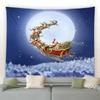 Cartoon Santa Claus Pattern Tapestry Home Bedroom Living Room Wall Decoration Christmas Theme Tapestry