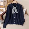 Women's Elegant V-neck Single-breasted Knitted Cardigan