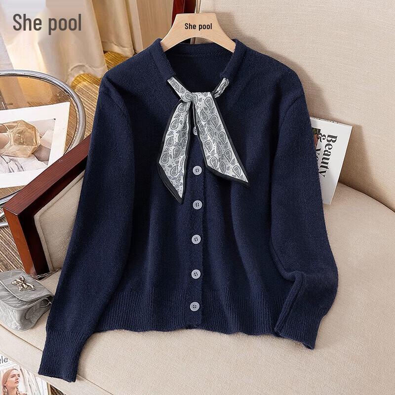 

Women s Elegant V-neck Single-breasted Knitted Cardigan One Size