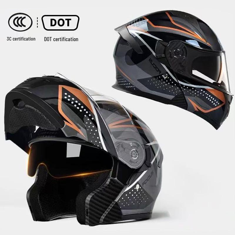 3C Certified Flip-up Motorcycle Helmet for All-Season Use, Unisex, and Universal Fit for Electric Vehicles.