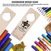 DIY Unfinished Wooden Door Handle Sign for Home, Hotel, or Office Decor