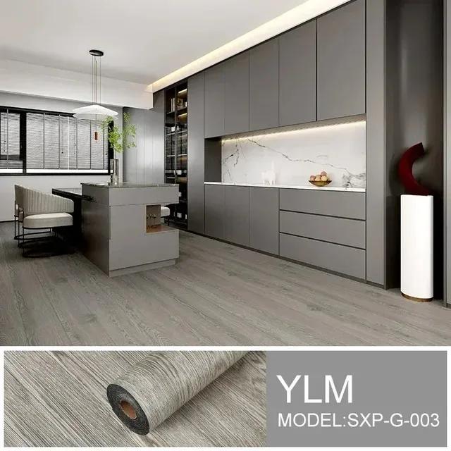 3D Wood Grain Floor Wallpaper Self-adhesive waterproof Wall Sticker Living Room Kitchen toilet metope Home Decor Floor Sticker