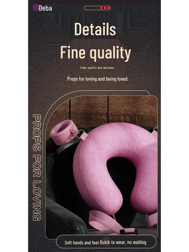 Deba Adult Split Leg Pillow & Handcuffs Set for Bedroom Fun