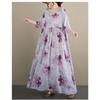 DIMANAF New 2026 Summer Beach Women Dress Plus Size Vintage Lady Long Dress Loose Oversize Maxi Floral Print Cotton