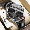 POEDAGAR Top High Quality Man Clock Leather Date Week Quartz Fashion Men Watch Waterproof Luminous Business Casual Men's Watches