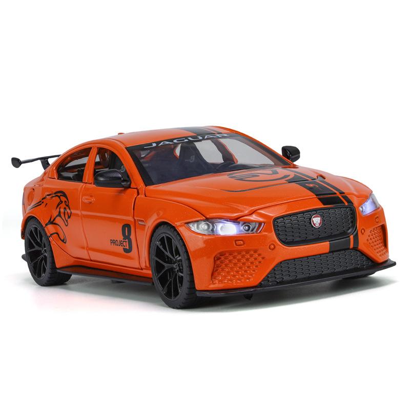 1/24 Jaguar XE SV Project8 Alloy Sports Car Model Diecast Metal Racing Car Model Simulation Sound Light Collection Kids Toy Gift