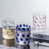 Creative Polka Dot Wine Glass Cups,Household High Borosilicate Juice Beverage Cup,Heat-resistant Coffee Mug, Party Whiskey Glass