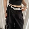 Jeans Decor Star Rivet Waist Belt Punk PU Leather Waistbands Vintage Y2K Wide Belt  Women