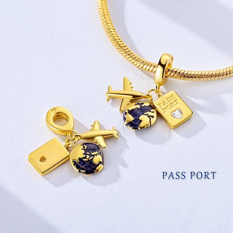 Copper Charms Beads Golden Sun Bee Bow Cross Firefly Chameleon Dangle Fit Women Original Bracelet Diy Gift