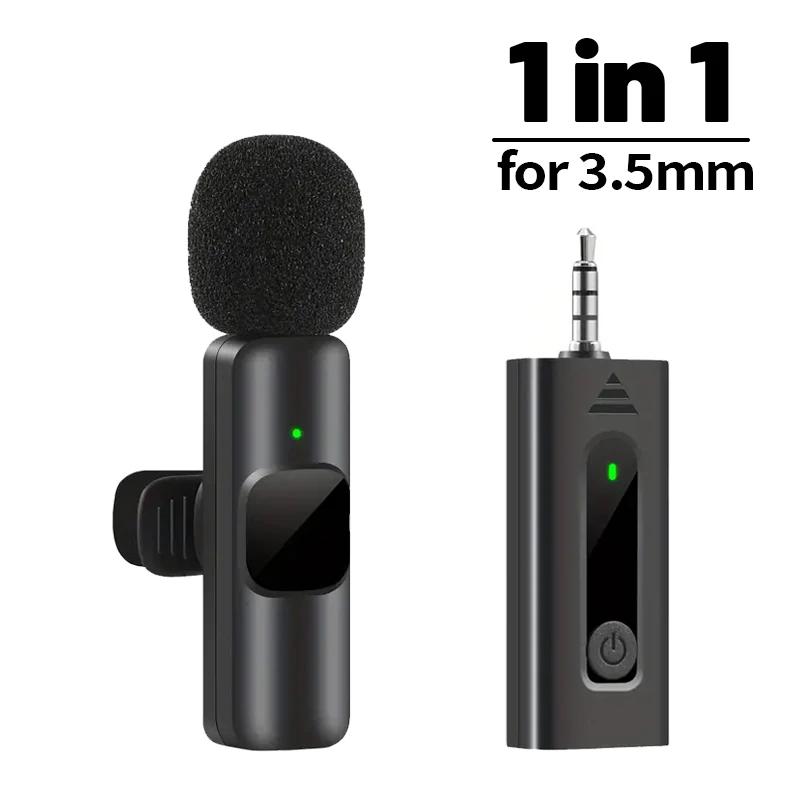 For iPhone Android Laptop Wireless Lavalier Microphone Audio Video Recording Mini Mic Live Gaming Mobile Phone Microphone