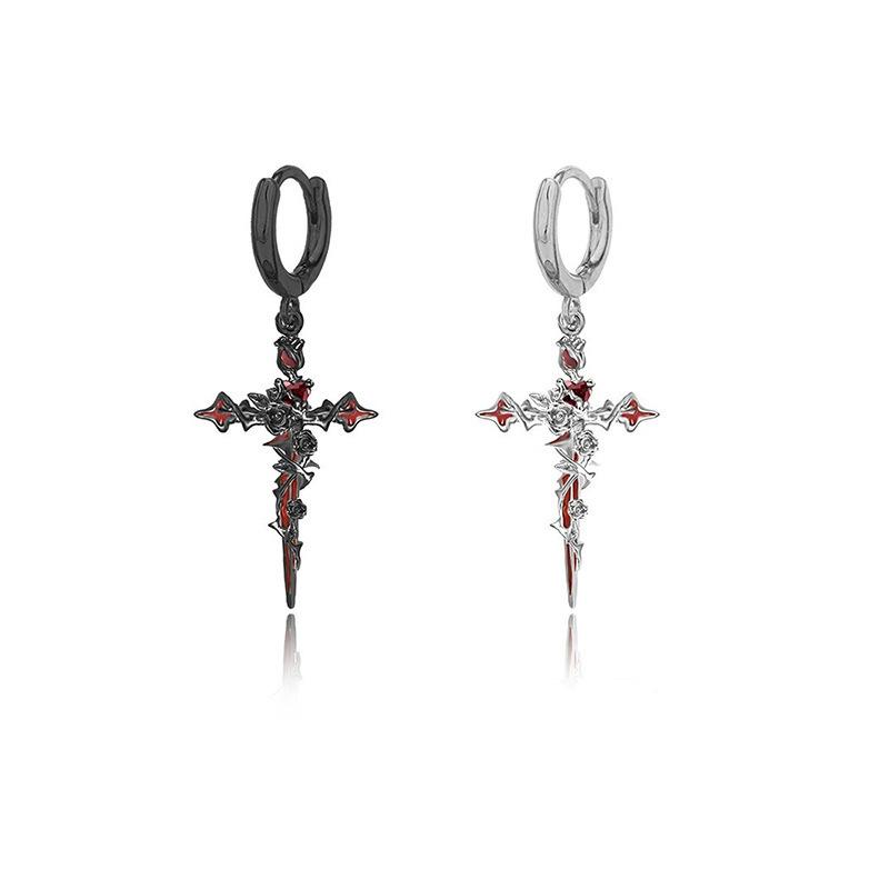 Heißverkaufte neue Produkte Dornen-Serie Kreuz-Ohrringe, süße und coole High-End-Ohrringe, Nischen-Dunkelheit neue Ohrstecker