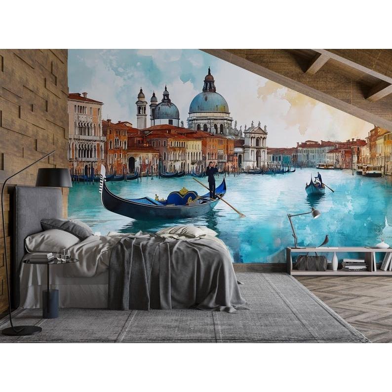 Venice Gondola Cathedral tapestry 75x100 чёрный