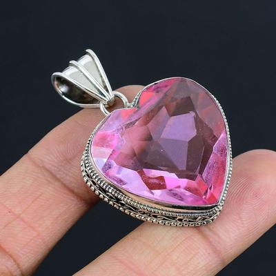 Sapphire Gemstone Pendant Solid 925 Sterling Silver Pendant Jewelry Gift For Unisex