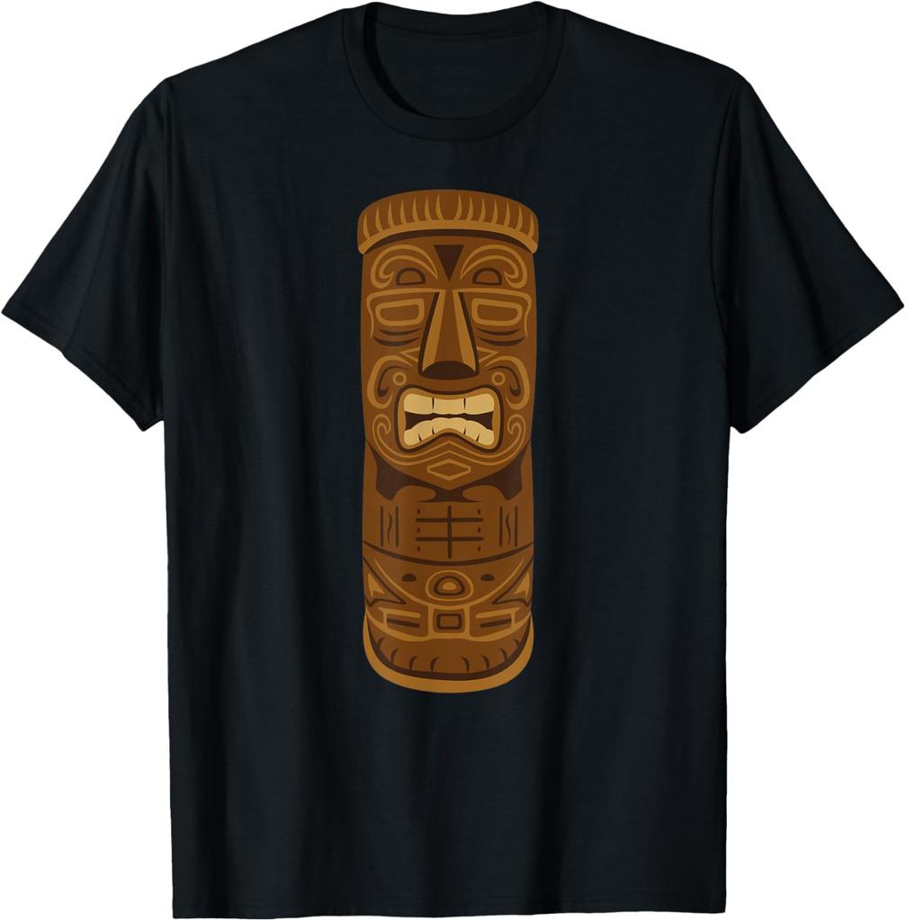 Vintage Tiki Hawaiian Polynesian Mask Four Totems Gift TShirt Men Clothing Tops Graphic T Shirts Vintage T Shirt Streetwear
