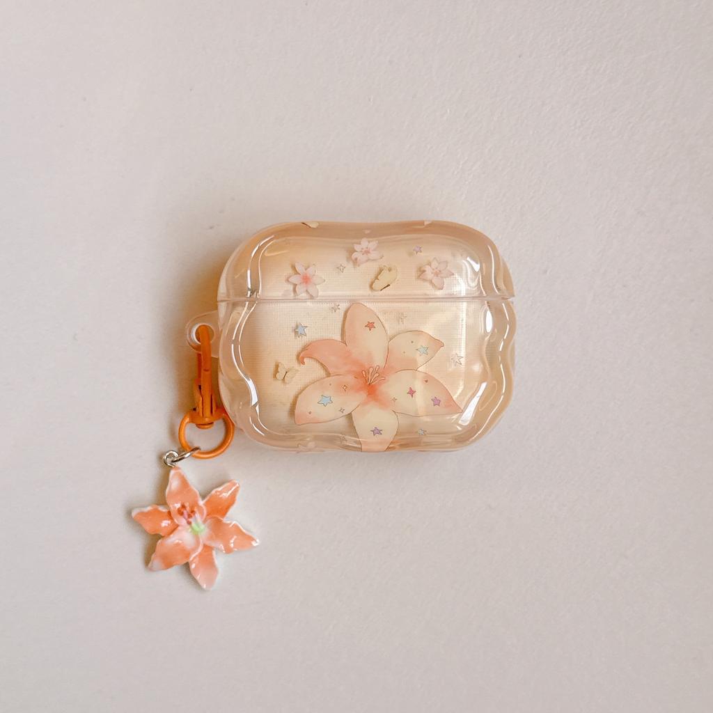 Korean Lily for AirPods 1 /1 Protective Case Pro1 Wireless Bluetooth 1/1 Generation Earphone Case Pendant