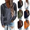Autumn and winter new style striped casual hoodie loose knit sweater open-necked long-sleeved sweater woman