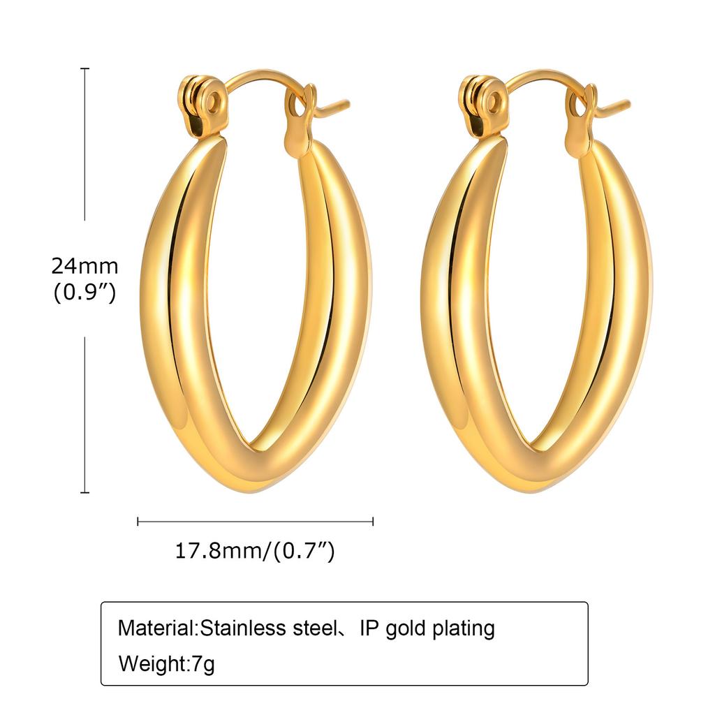 Chic Heart Earring, Stainless Steel Hoop Earring for Women Girls Hypoallergenic Jewelry