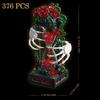 Halloween Gothic Rose Skeleton Hourglass Building Blocks Flower Skull Sand Clock Desktop Decor Bricks Toys Valentine Day Gifts