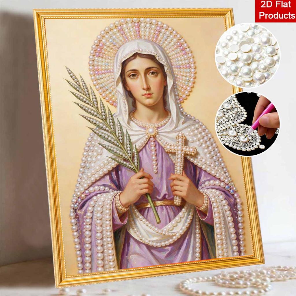 DIY 3D Pearl Diamond Painting Art Set Virgin Mary Religious Home Decor Art Set Wall Art
