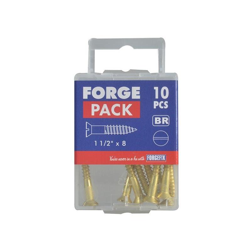 Forgefix Wood Screws, Slotted, Csk, Brass