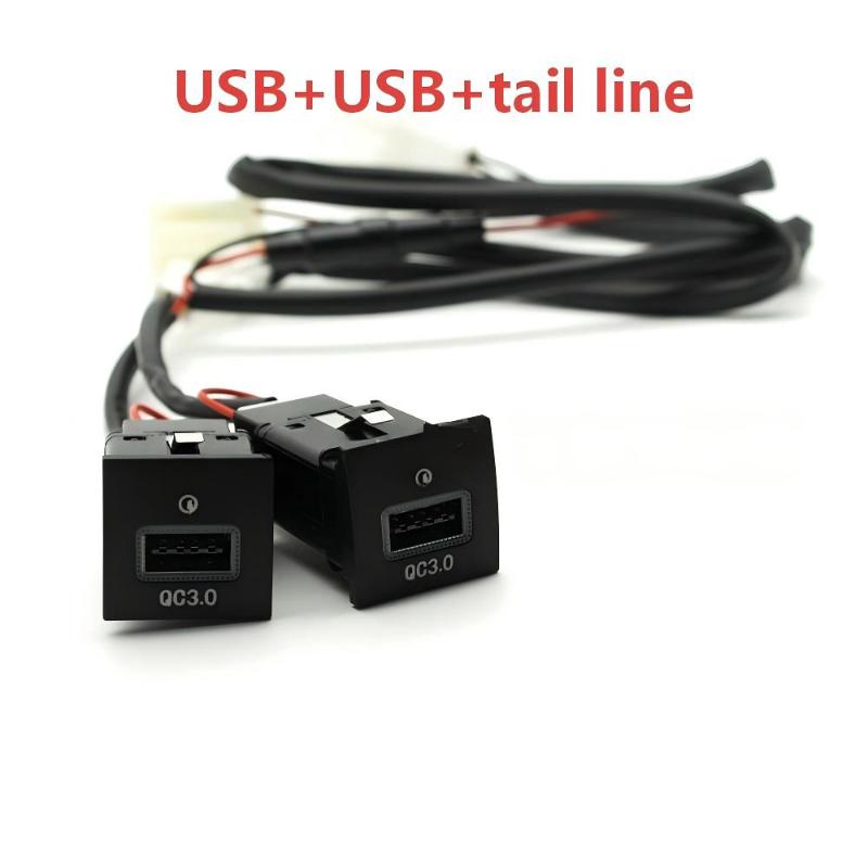 Новий червоний світлодіодний автомобільний USB-зарядний пристрій PD Швидка зарядка Адаптер для зарядки телефону Розетка Кнопка Для Golf 6 Mk6 5 Scirocco 2006 - 2012