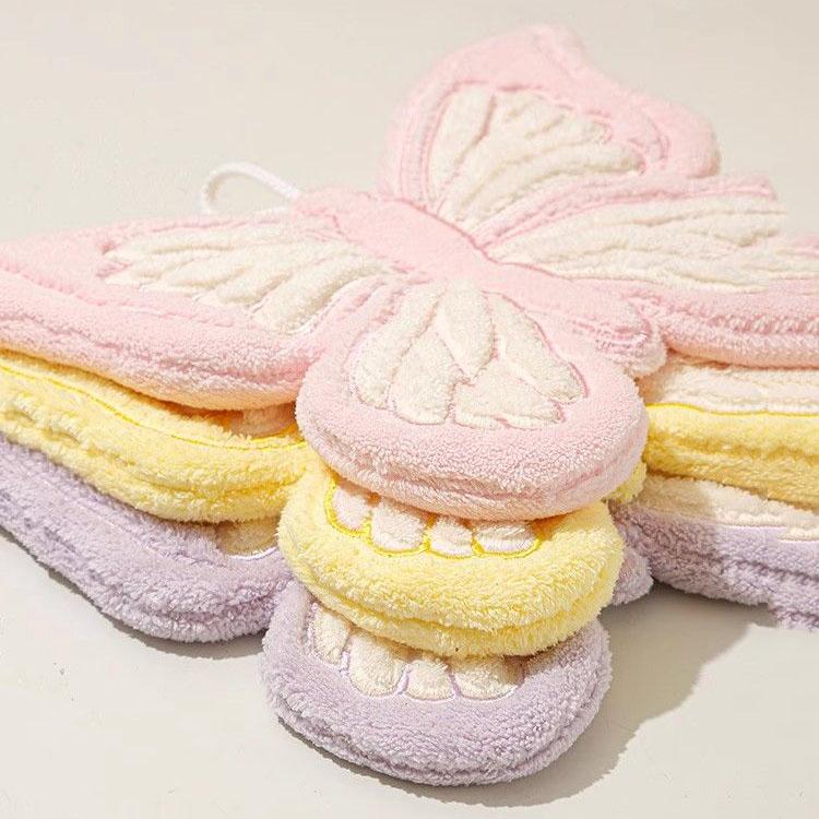 Cute Flower Handkerchief Hanging Style Quick Drying Household Thick Towel for Children's Kitchen Hand Towel Hanging Style Cute